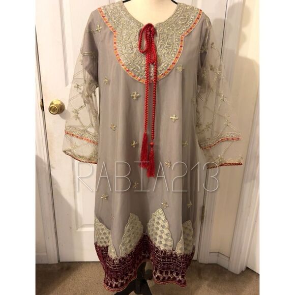 PAKISTANI DESIGNER SEMI FORMAL DRESS INDIAN
CUSTOM MADE - Picture 1 of 8